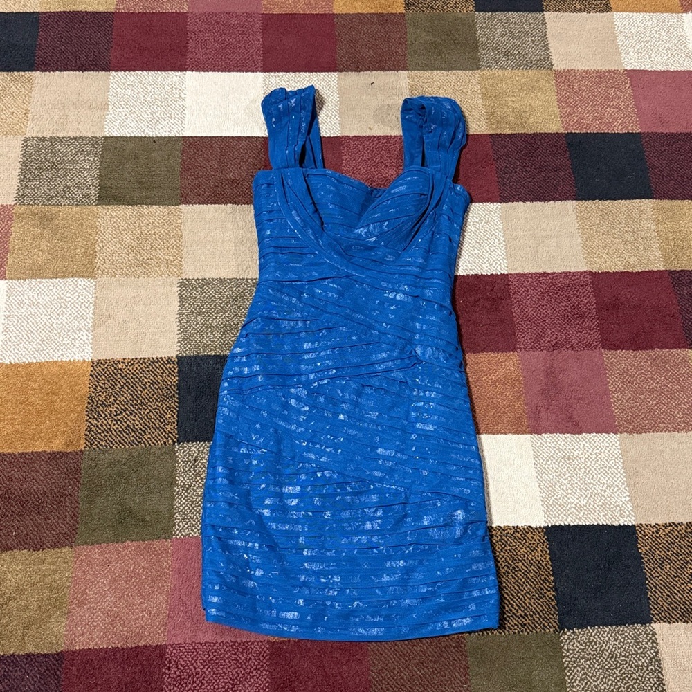 This is a BCBGMAXAZRIA  XXS Royal Blue Tight Dress